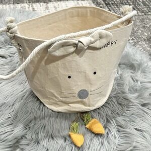 Isabel Bloom Tan Unisex Bunny Bag-Tote-Basket‎ "Happy" Easter Bunny Bag